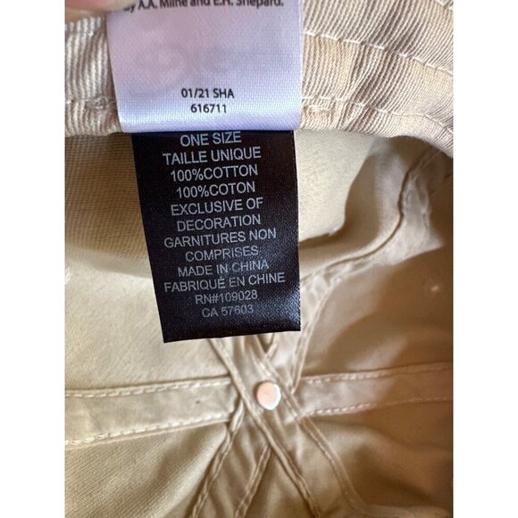 Disney Pooh Bear Embroidered Beige Cotton Baseball Cap - Picture 6 of 6